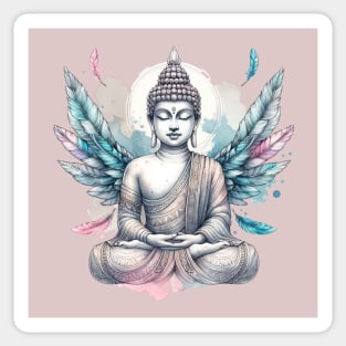 Buddha meditating, yoga meditation, lotus pose yoga Sticker